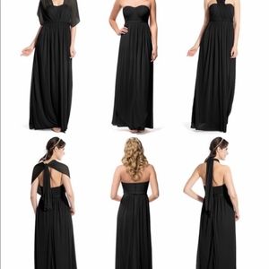 Azazie Black Maxi Convertible Bridesmaid Dress
